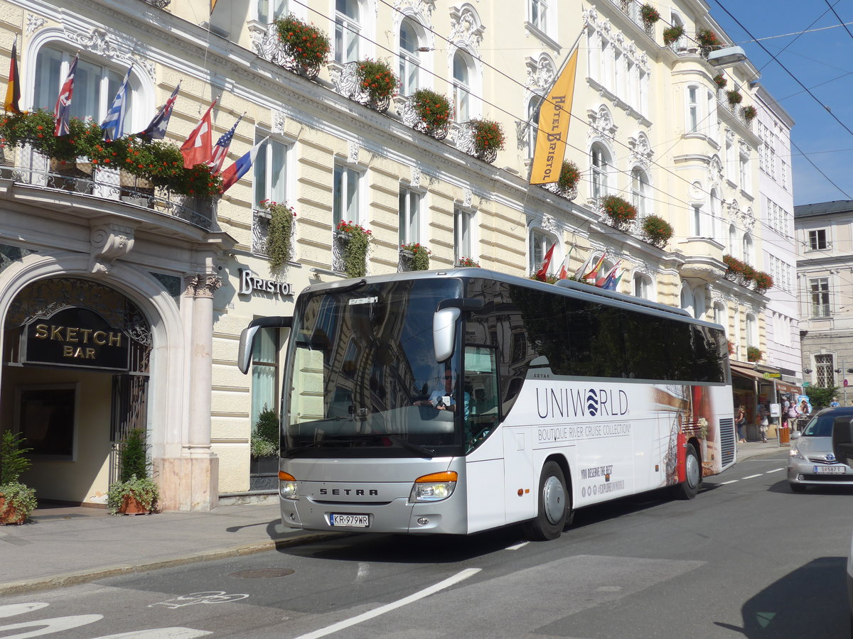 (197'223) - Aus Polen: Uniworld - KR 979WR - Setra am 13. September 2018 in Salzburg, Makartplatz