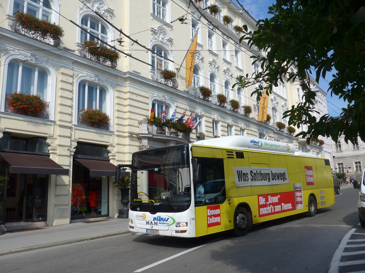 (197'256) - Albus, Salzburg - Nr. L1476/S 926 RJ - MAN am 13. September 2018 in Salzburg, Makartplatz