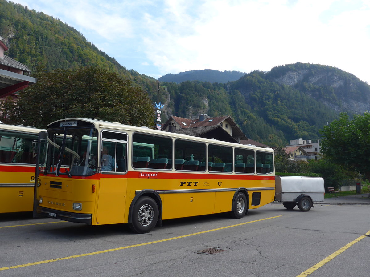 (197'669) - Schmid, Thrishaus - BE 26'206 - Saurer/Tscher (ex P 24'244) am 16. September 2018 in Meiringen, Postautostation