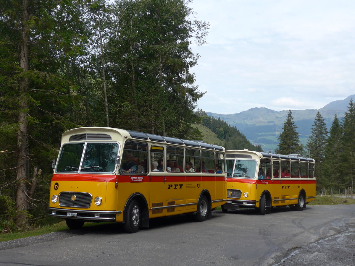 (197'775) - Mller, Ennetmoos - NW 23'167 - FBW/Gangloff (ex Rentsch, Gunten; ex P 23'203; ex P 21'003) am 16. September 2018 in Meiringen, Scheideggstrasse