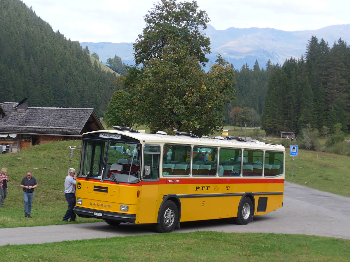 (197'784) - Schmid, Thrishaus - BE 26'206 - Saurer/Tscher (ex P 24'244) am 16. September 2018 in Gschwandtenmaad