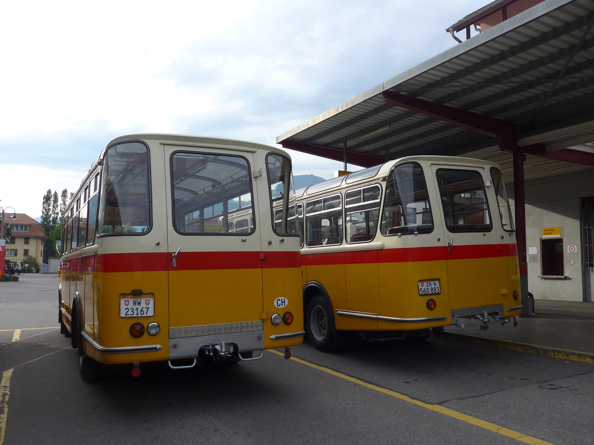 (197'854) - Mller, Ennetmoos - NW 23'167 - FBW/Gangloff (ex Rentsch, Gunten; ex P 23'203; ex P 21'003) am 16. September 2018 in Meiringen, Postautostation