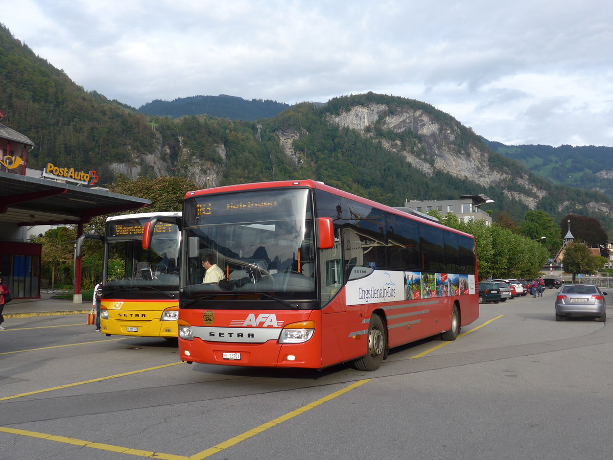 (197'860) - AFA Adelboden - Nr. 24/BE 26'701 - Setra am 16. September 2018 in Meiringen, Postautostation (Einsatz AVG M. fr Engstlenalp-Bus)