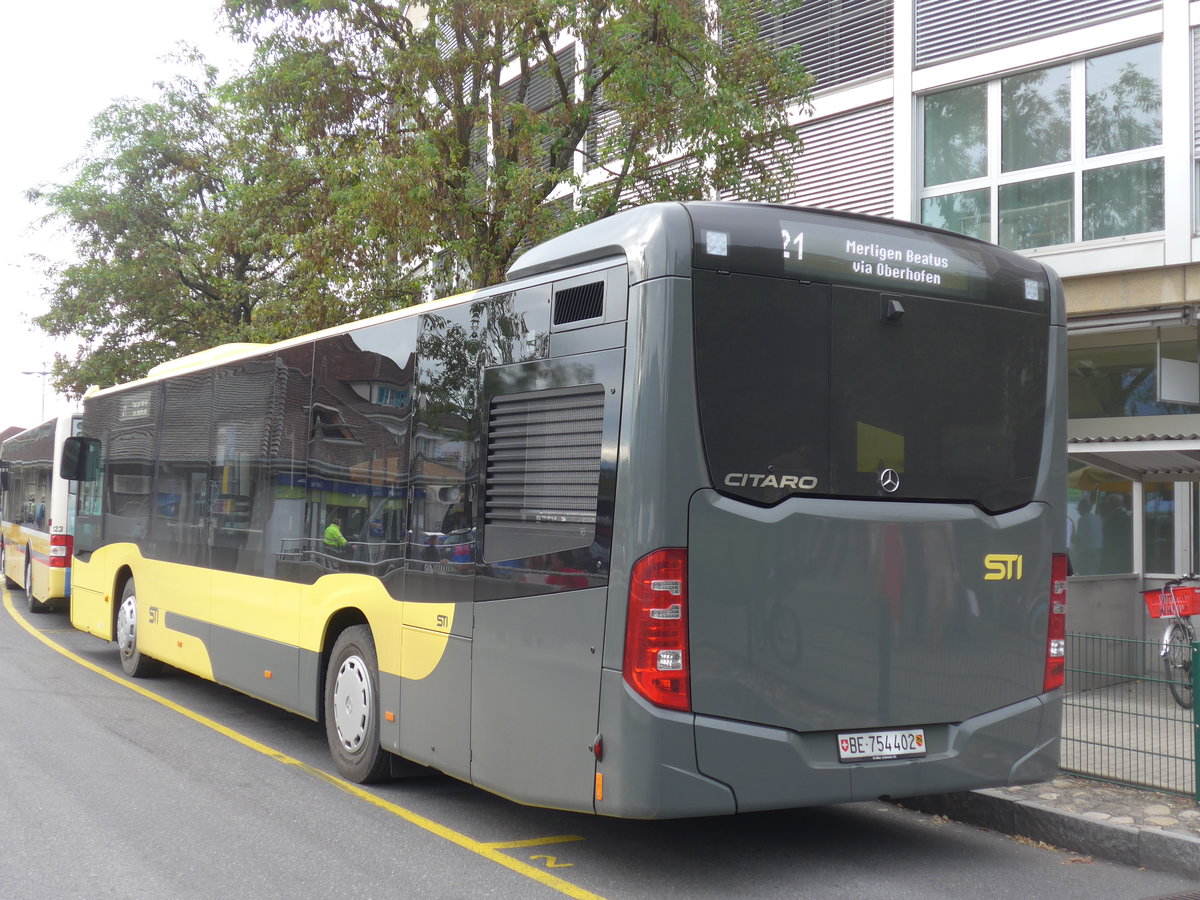 (197'907) - STI Thun - Nr. 402/BE 754'402 - Mercedes am 22. September 2018 bei der Schifflndte Thun