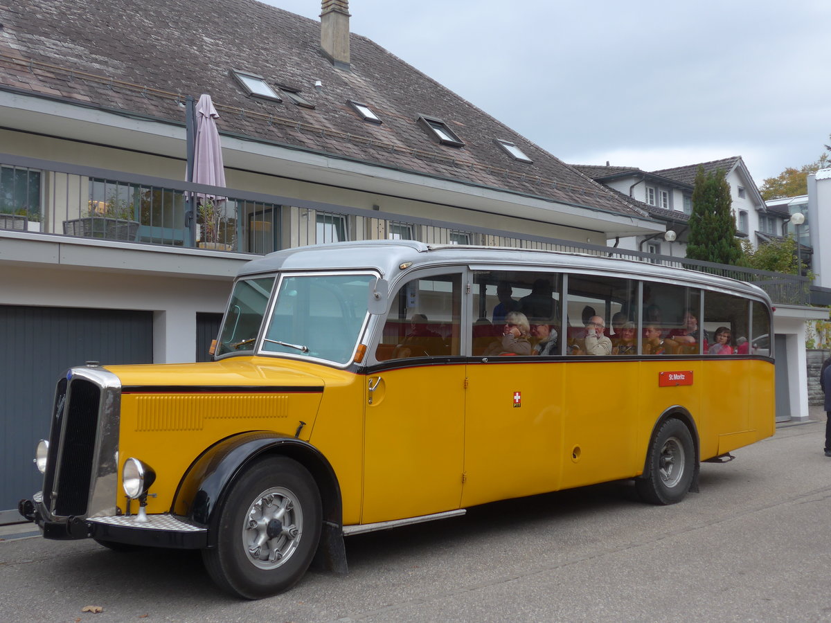 (198'101) - Schlapp, Cottens - FR 300'537 - Saurer/Saurer (ex SATEG, Lausanne; ex P 23'086; ex P 2138) am 1. Oktober 2018 in Emmenmatt, Moosegg