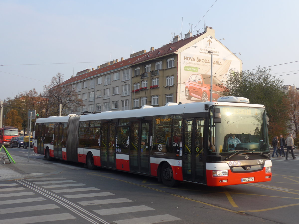 (198'491) - DPP Praha - Nr. 6905/4AS 3374 - SOR am 19. Oktober 2018 in Praha, Dejvick