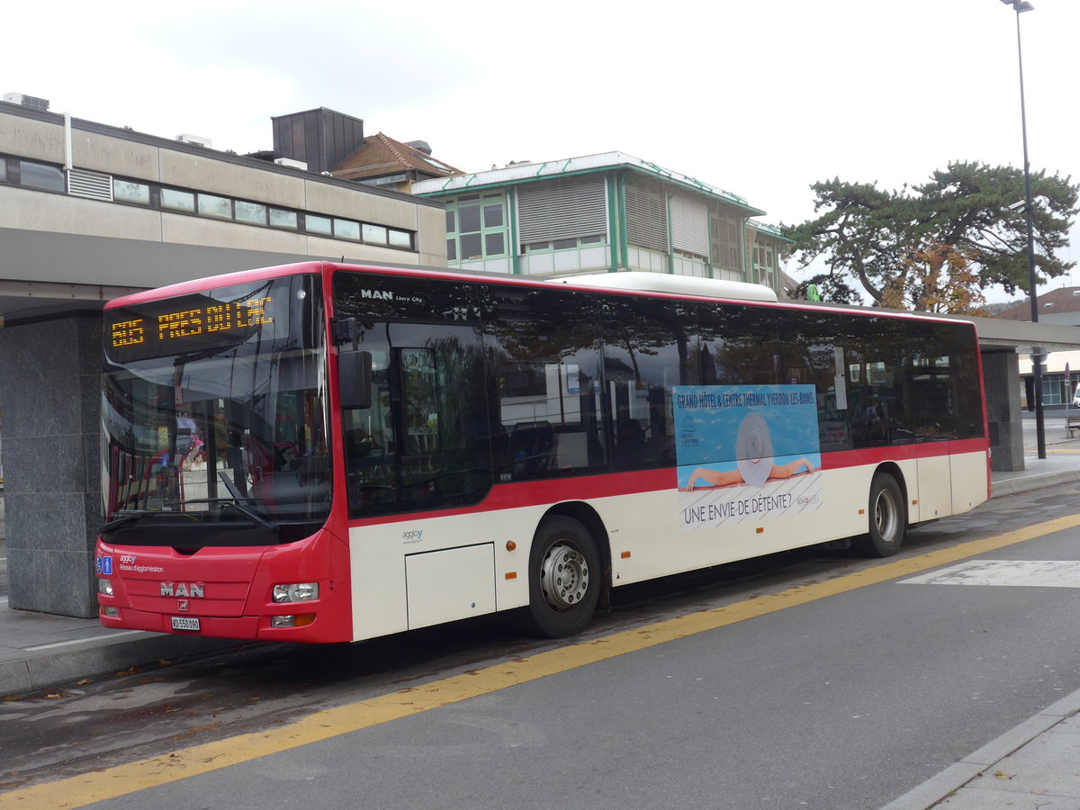 (199'059) - TRAVYS Yverdon - Nr. 109/VD 550'090 - MAN am 28. Oktober 2018 beim Bahnhof Yverdon