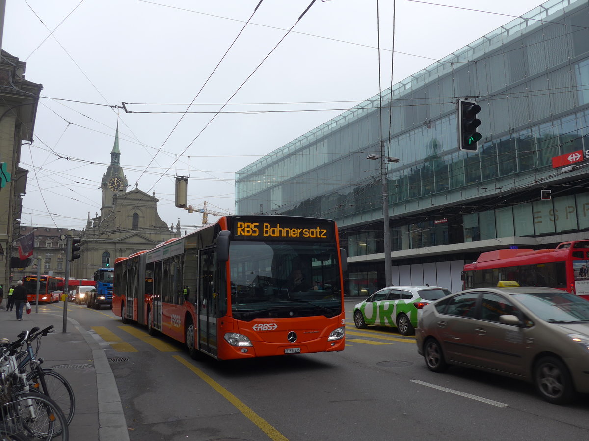 (199'086) - RBS Worblaufen - Nr. 36/BE 533'236 - Mercedes am 29. Oktober 2018 beim Bahnhof Bern