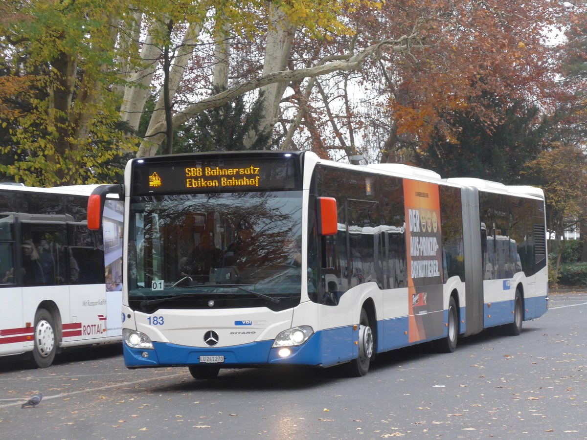 (199'332) - VBL Luzern - Nr. 183/LU 241'270 - Mercedes am 18. November 2018 in Luzern, Inseli-P