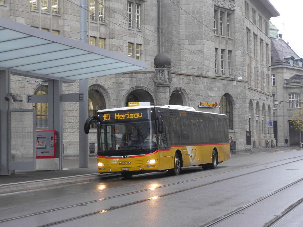 (199'449) - Postautobetriebe Unteres Toggenburg, Ltisburg - SG 284'108 - MAN am 24. November 2018 beim Bahnhof St. Gallen