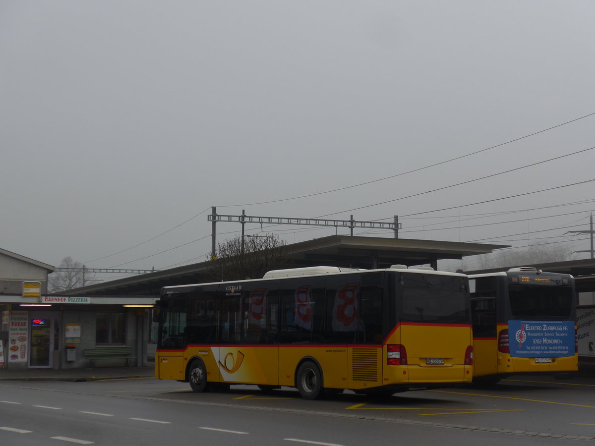 (199'603) - PostAuto Bern - BE 535'079 - MAN/Gppel (ex Nr. 217; ex RBS Worblaufen Nr. 217) am 26. November 2018 beim Bahnhof Reichenbach