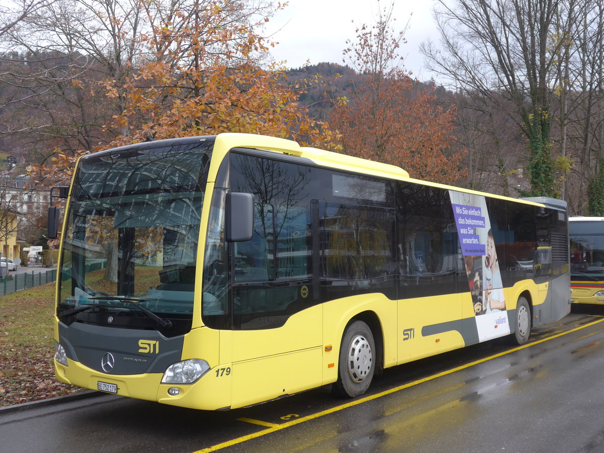 (199'644) - STI Thun - Nr. 179/BE 752'179 - Mercedes am 6. Dezember 2018 bei der Schifflndte Thun