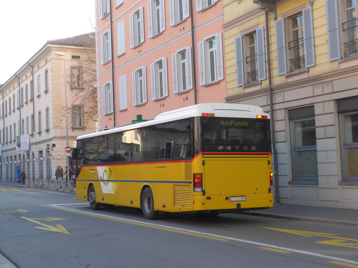 (199'682) - AutoPostale Ticino - Nr. 513/TI 215'368 - Setra (ex Nr. 530; ex Schera. Muggio) am 7. Dezember 2018 in Lugano, Centro