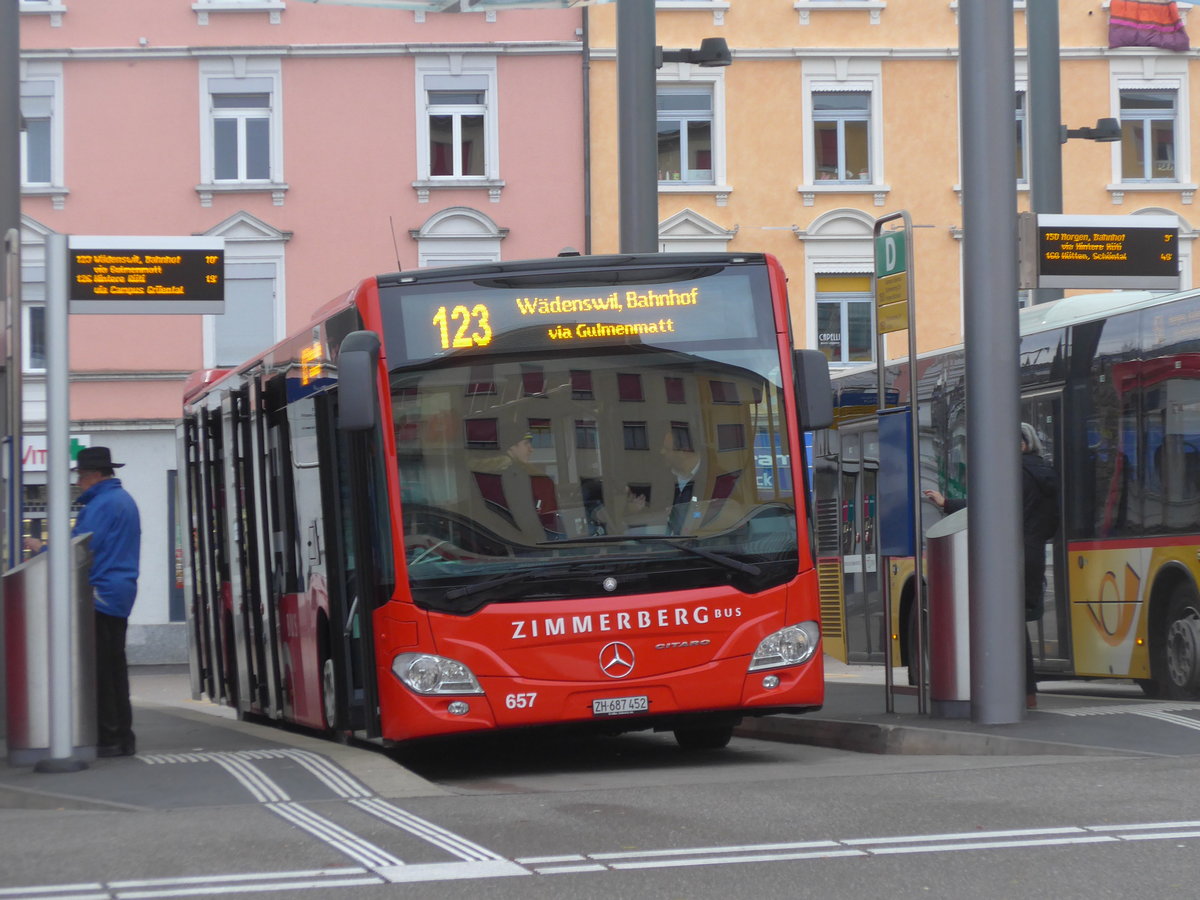 (199'804) - AHW Horgen - Nr. 657/ZH 687'452 - Mercedes am 8. Dezember 2018 beim Bahnhof Wdenswil