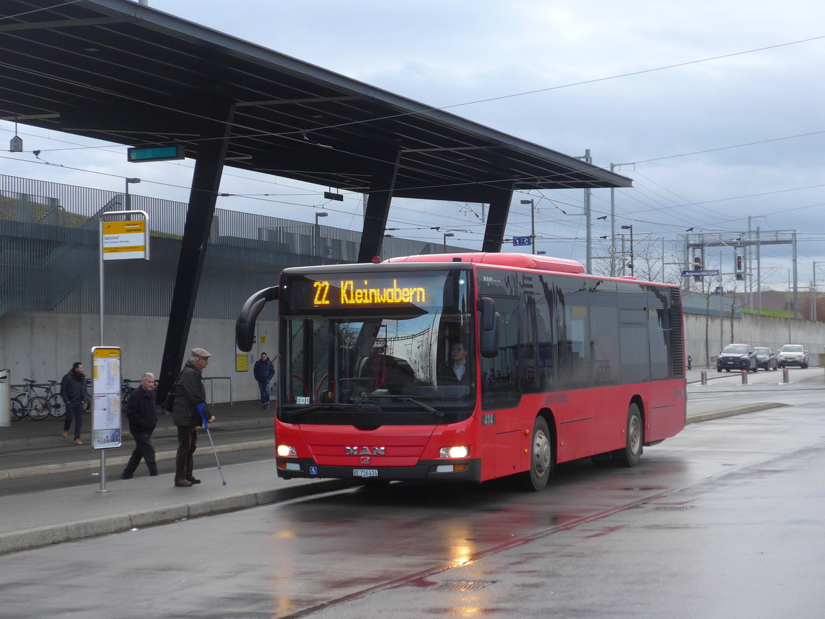 (199'913) - Bernmobil, Bern - Nr. 414/BE 716'414 - MAN am 10. Dezember 2018 beim Bahnhof Bern Brnnen Westside