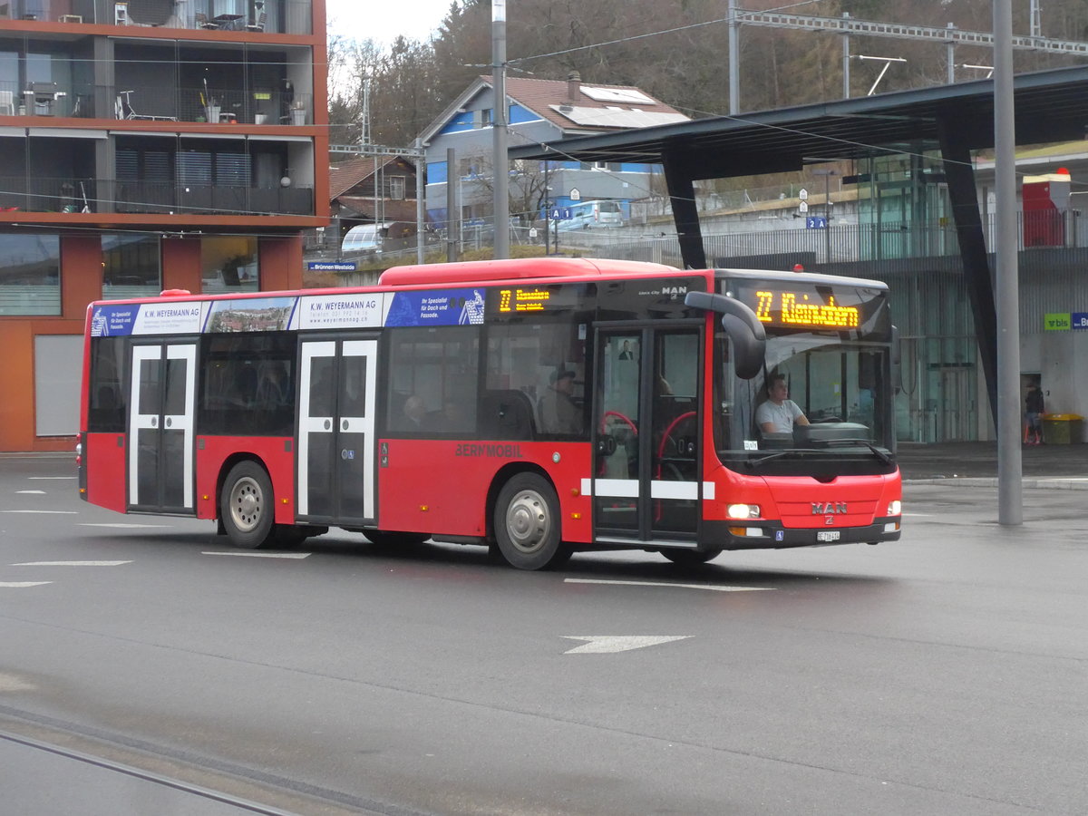 (199'915) - Bernmobil, Bern - Nr. 414/BE 716'414 - MAN am 10. Dezember 2018 beim Bahnhof Bern Brnnen Westside