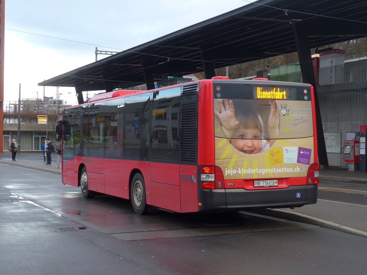 (199'917) - Bernmobil, Bern - Nr. 416/BE 716'416 - MAN am 10. Dezember 2018 beim Bahnhof Bern Brnnen Westside