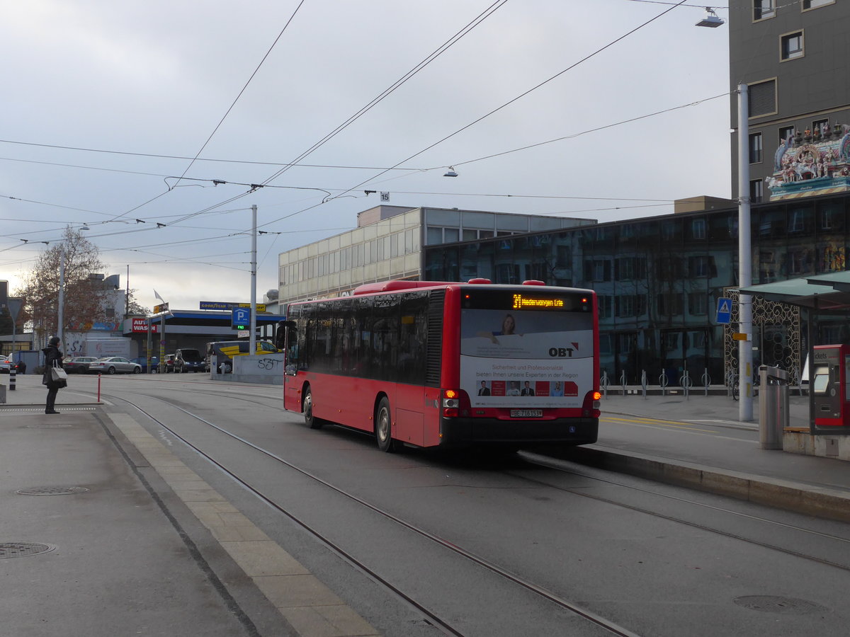 (199'925) - Bernmobil, Bern - Nr. 153/BE 716'153 - MAN am 10. Dezember 2018 beim Bahnhof Bern Europaplatz