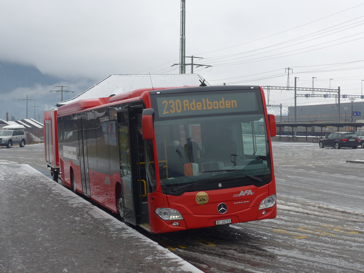 (199'973) - AFA Adelboden - Nr. 27/BE 26'773 - Mercedes am 16. Dezember 2018 beim Bahnhof Frutigen