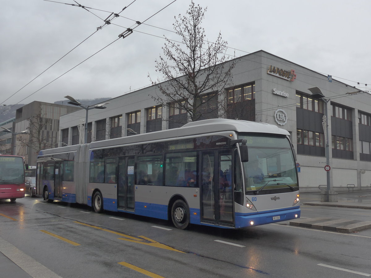 (200'009) - VMCV Clarens - Nr. 60/VD 1360 - Van Hool am 17. Dezember 2018 beim Bahnhof Vevey