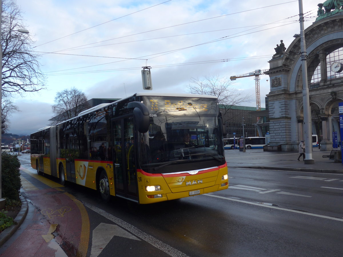 (200'142) - Bucheli, Kriens - Nr. 26/LU 15'559 - MAN am 24. Dezember 2018 beim Bahnhof Luzern