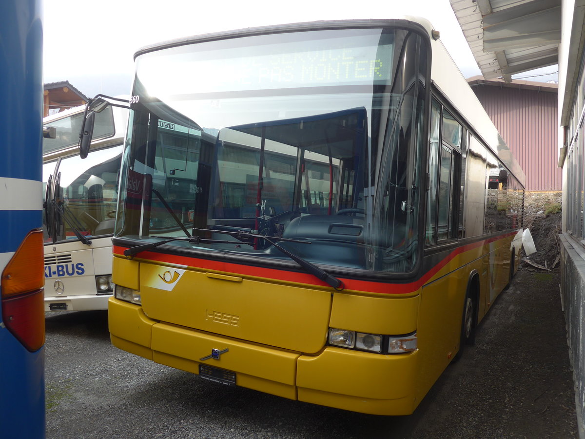 (200'388) - PostAuto Wallis - Nr. 3 - Volvo/Hess (ex PostAuto Bern Nr. 512; ex P 25'678) am 30. Dezember 2018 in Leytron, Garage Buchard