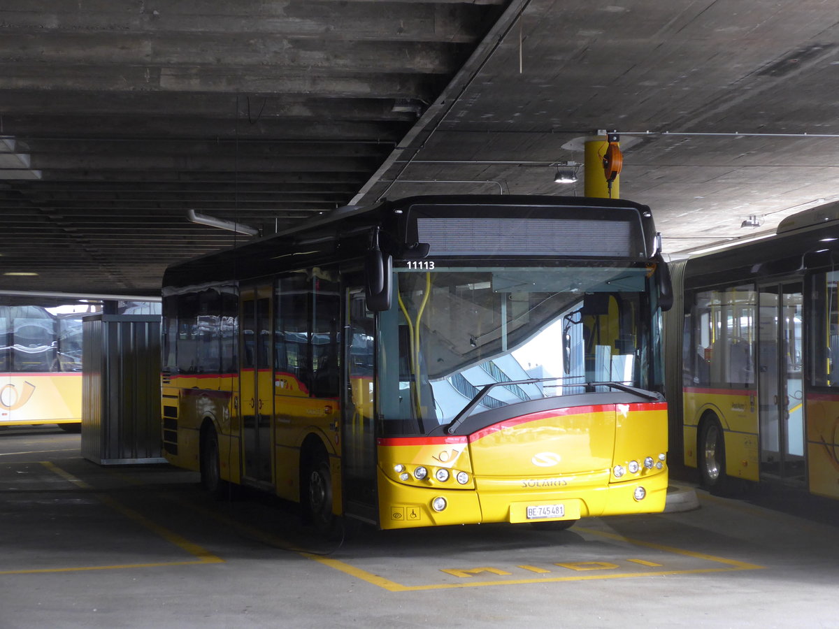 (200'452) - PostAuto Bern - Nr. 481/BE 745'481 - Solaris am 31. Dezember 2018 in Bern, Postautostation