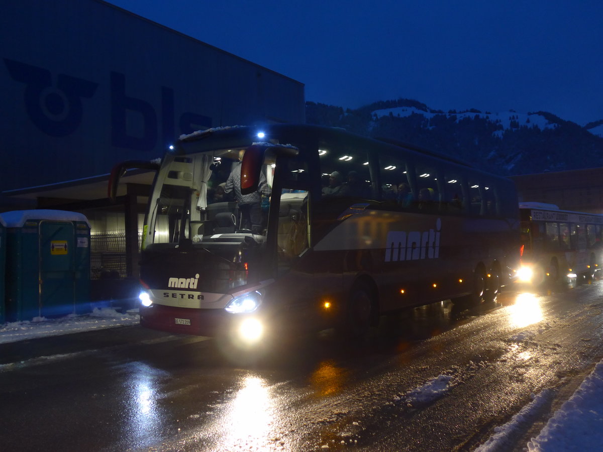 (200'659) - Marti, Kallnach - Nr. 9/BE 572'209 - Setra am 12. Januar 2019 beim Bahnhof Frutigen