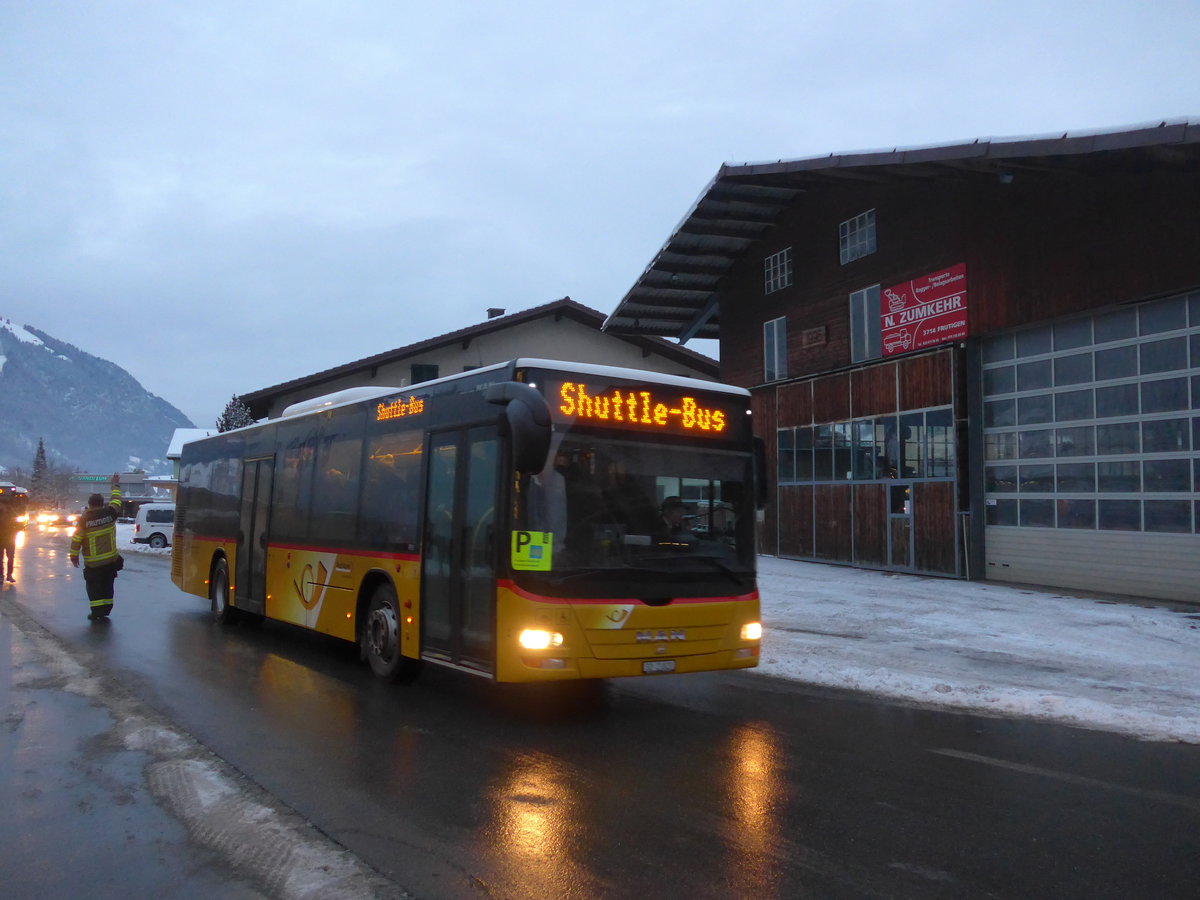 (200'703) - Steiner, Messen - SO 21'820 - MAN am 12. Januar 2019 beim Bahnhof Frutigen