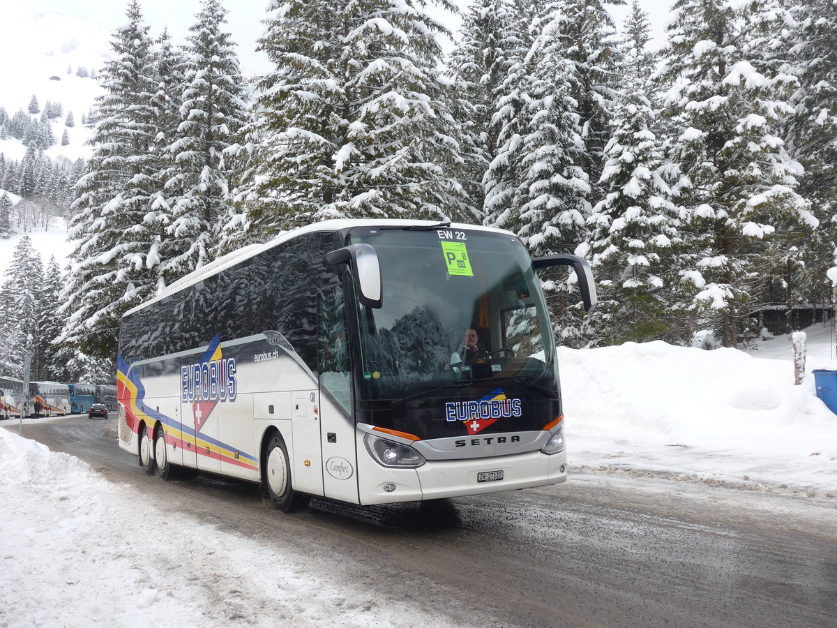 (200'909) - Welti-Furrer, Bassersdorf - Nr. 22/BE 27'122 - Setra am 12. Januar 2019 in Adelboden, Unter dem Birg