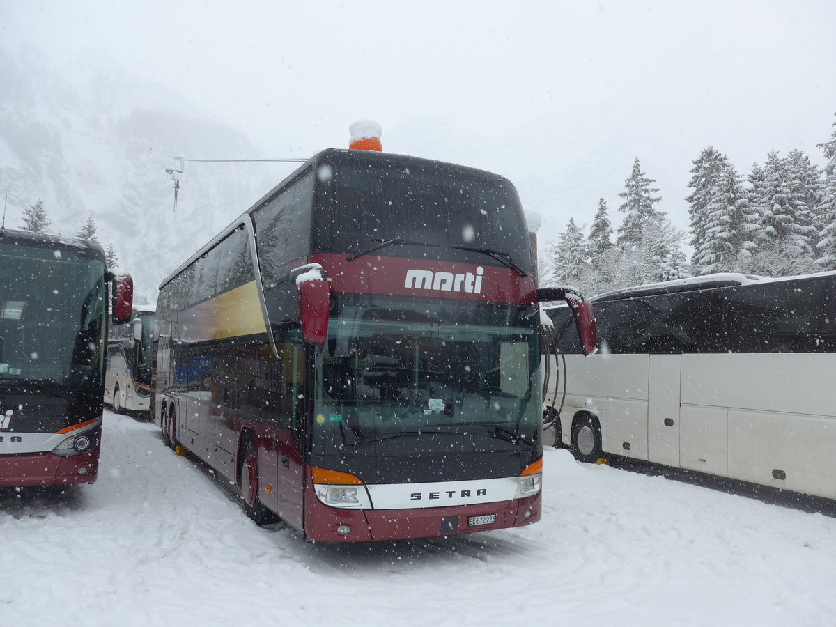 (201'180) - Marti, Kallnach - Nr. 28/BE 572'228 - Setra am 13. Januar 2019 in Adelboden, Unter dem Birg