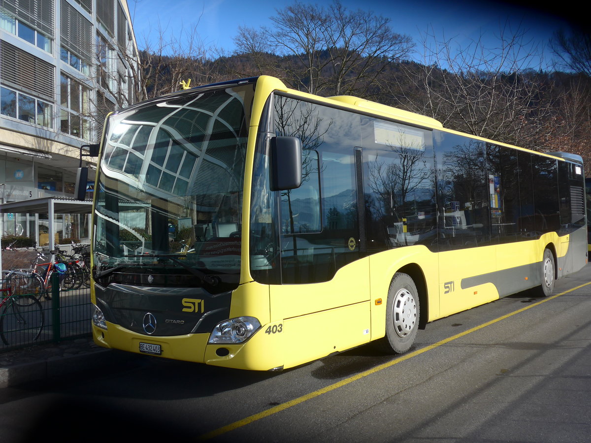 (201'195) - STI Thun - Nr. 403/BE 432'403 - Mercedes am 16. Januar 2019 bei der Schifflndte Thun