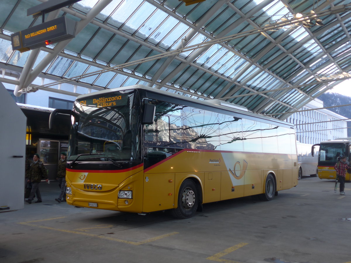 (201'210) - Mark, Andeer - GR 163'712 - Iveco am 19. Januar 2019 in Chur, Postautostation