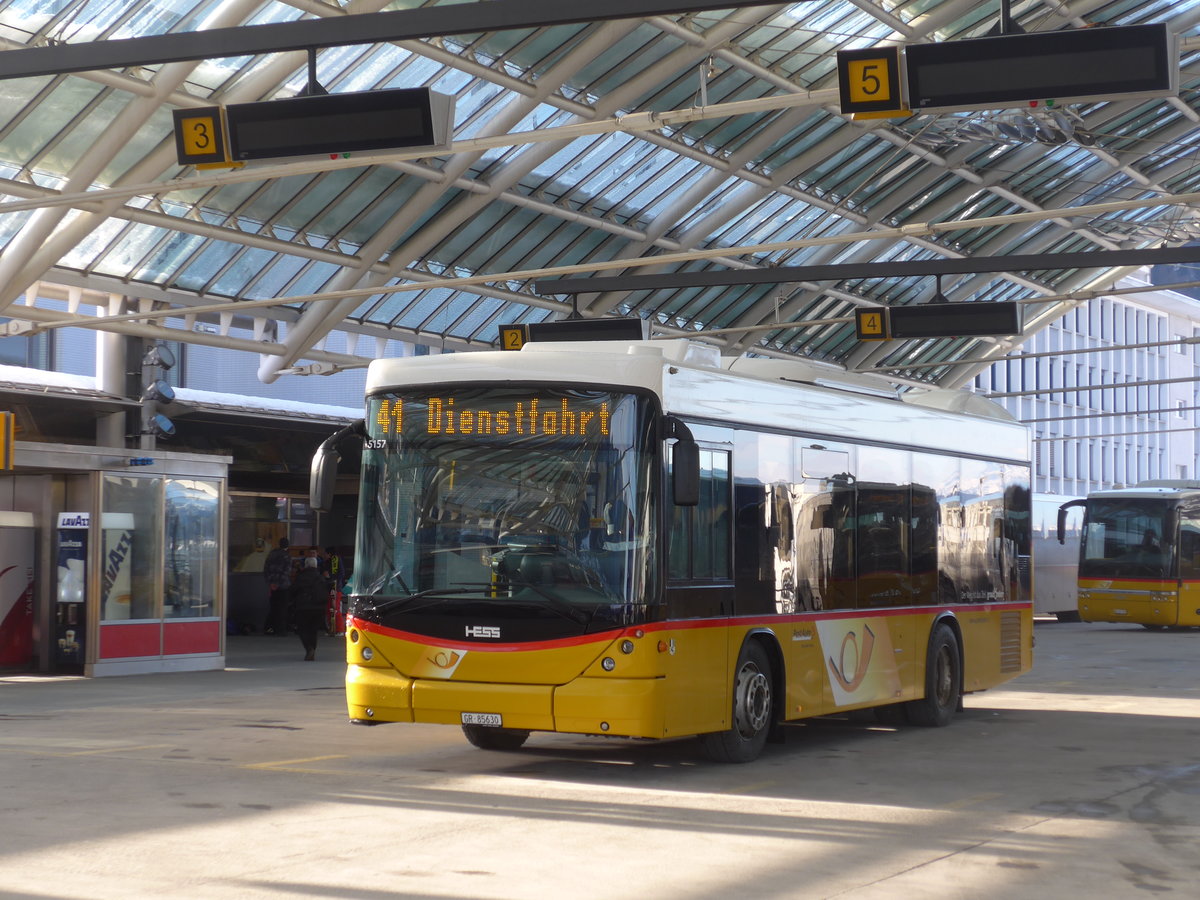 (201'246) - PostAuto Graubnden - GR 85'630 - Scania/Hess am 19. Januar 2019 in Chur, Postautostation