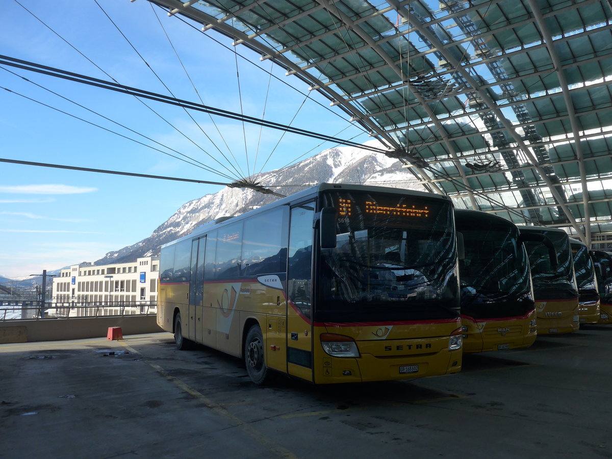 (201'249) - PostAuto Graubnden - GR 168'602 - Setra am 19. Januar 2019 in Chur, Postautostation