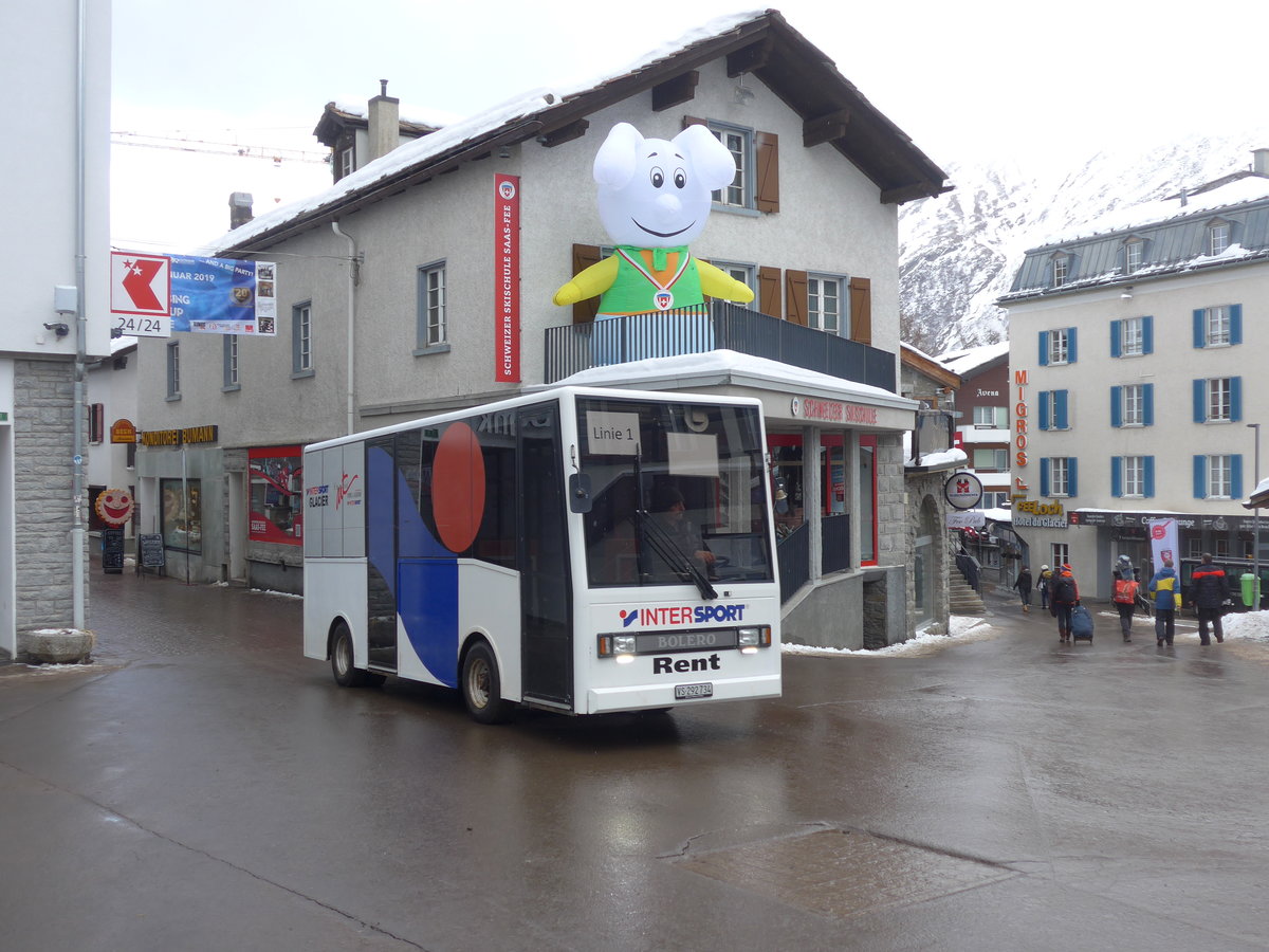 (201'332) - OBS Saas-Fee - VS 292'734 - Stimbo am 27. Januar 2019 in Saas-Fee, Dorfplatz