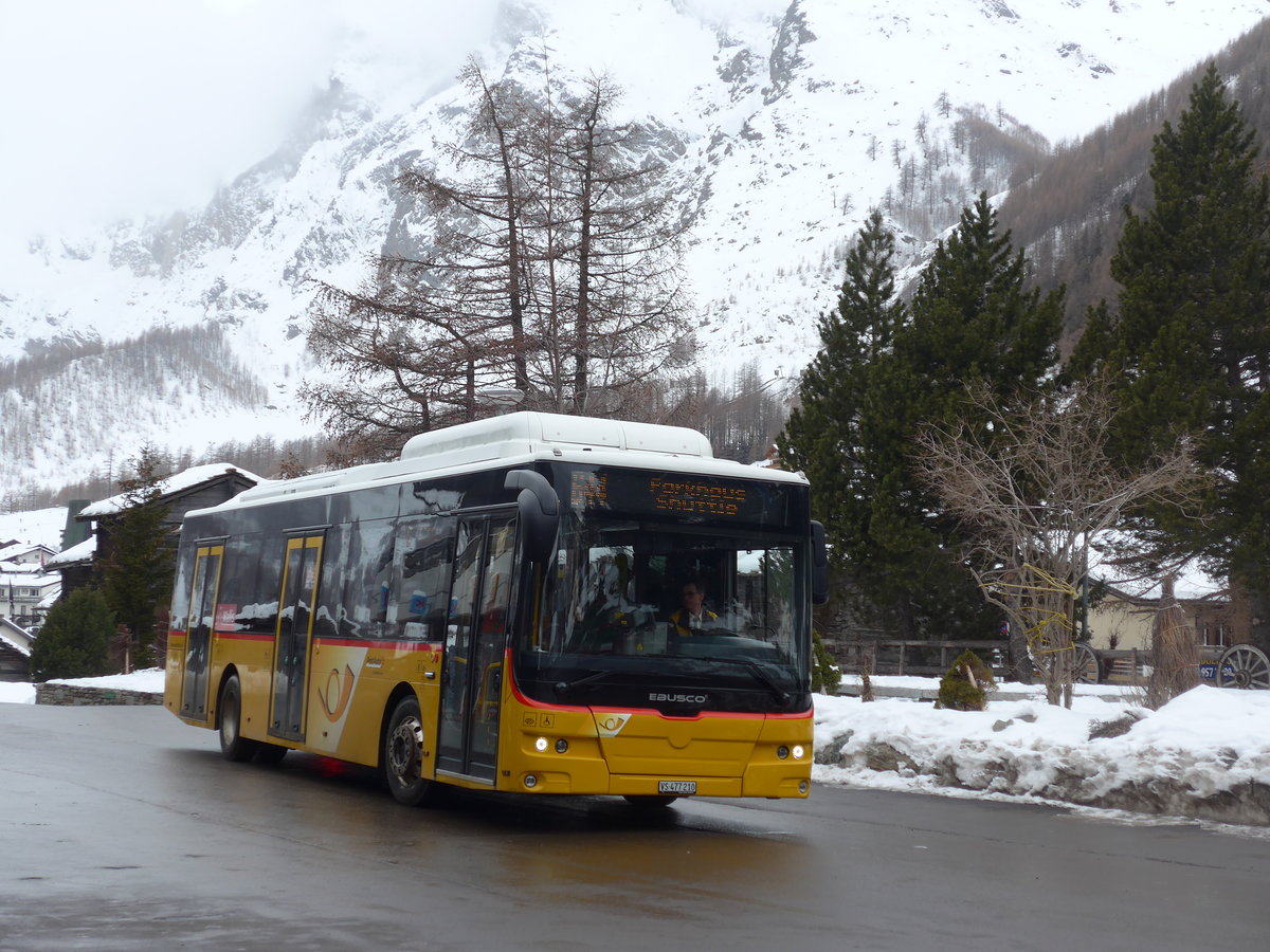 (201'352) - PostAuto Wallis - VS 477'210 - Ebusco am 27. Januar 2019 in Saas-Fee, Busterminal