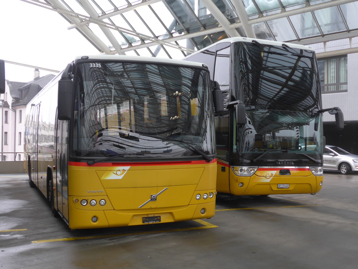 (201'385) - PostAuto Ostschweiz - (SG 267'063) - Volvo (ex AR 15'234; ex AR 14'857; ex Nef, Hemberg) am 2. Februar 2019 in Chur, Postautostation