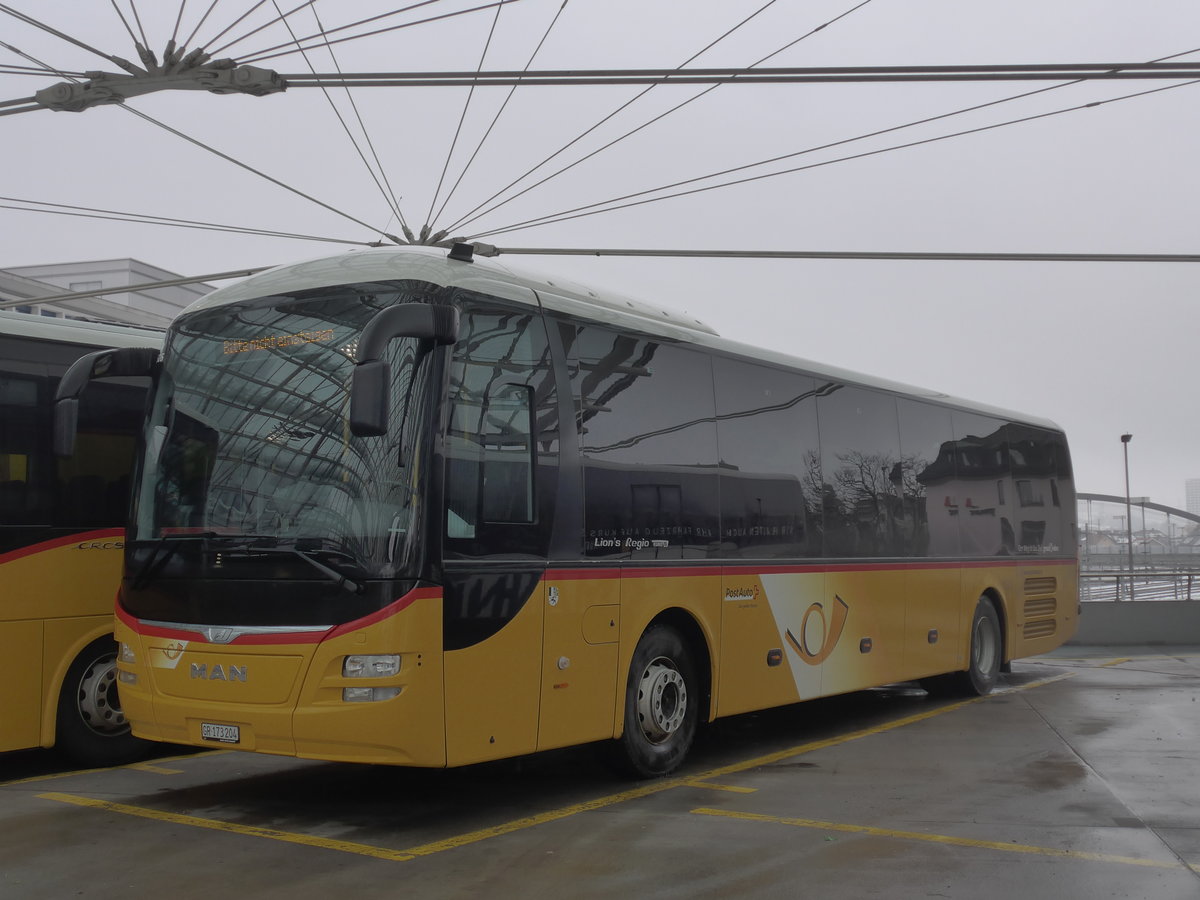 (201'386) - PostAuto Graubnden - GR 173'204 - MAN am 2. Februar 2019 in Chur, Postautostation