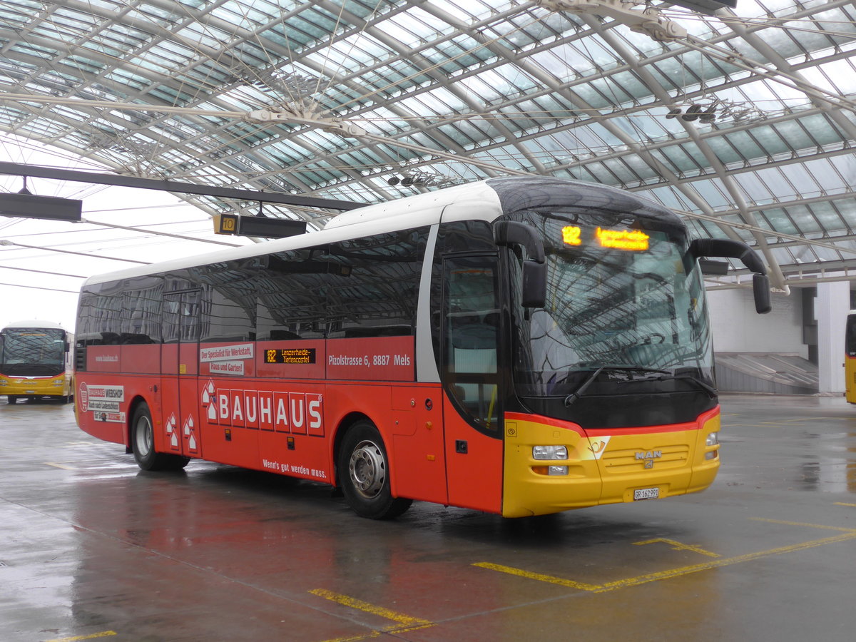 (201'390) - PostAuto Graubnden - GR 162'991 - MAN am 2. Februar 2019 in Chur, Postautostation