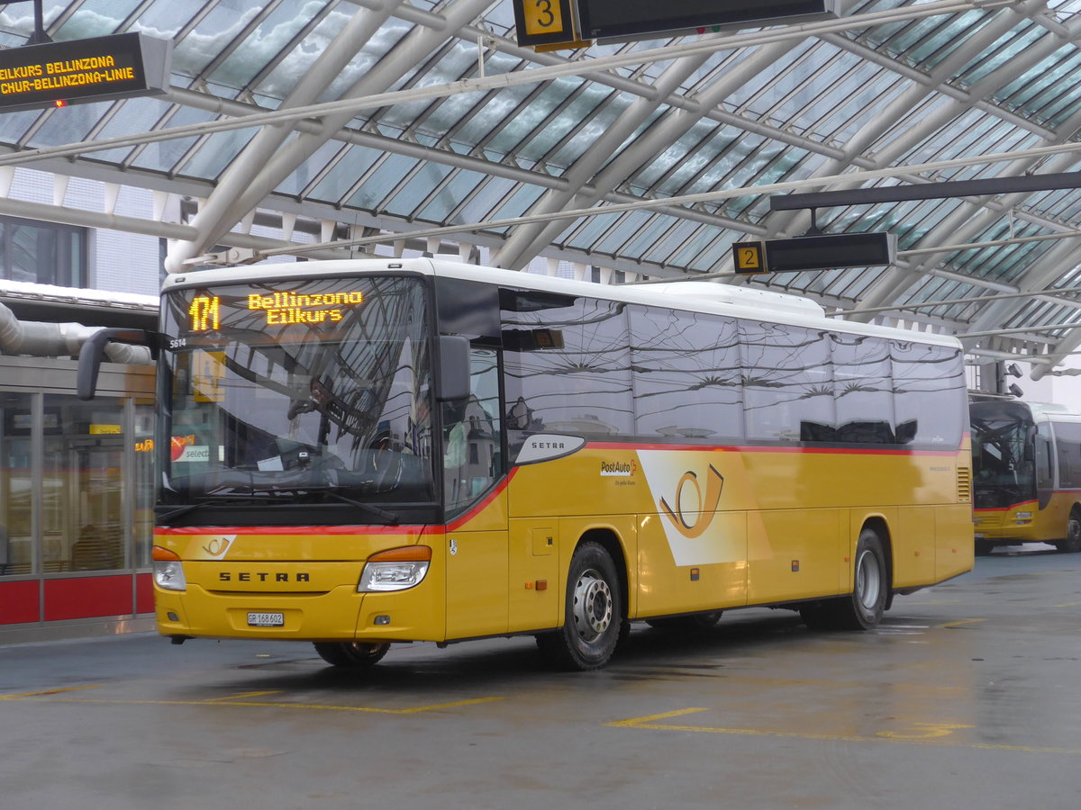 (201'393) - PostAuto Graubnden - GR 168'602 - Setra am 2. Februar 2019 in Chur, Postautostation