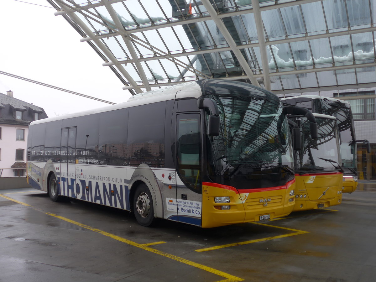 (201'395) - PostAuto Graubnden - GR 162'988 - MAN am 2. Februar 2019 in Chur, Postautostation