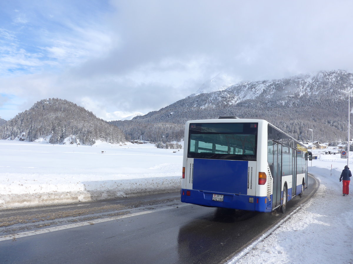 (201'424) - Corvatsch Power, Silvaplana - GR 152'188 - Mercedes (ex VZO Grningen Nr. 16) am 2. Februar 2019 in Silvaplana, Kreisel Mitte