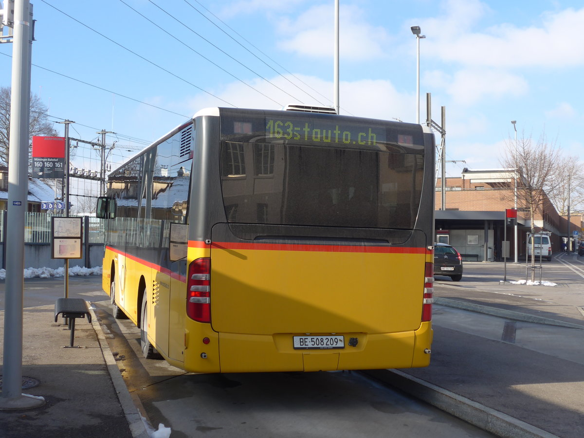 (201'465) - PostAuto Bern - BE 508'209 - Mercedes (ex Portenier, Adelboden Nr. 9) am 4. Februar 2019 beim Bahnhof Mnsingen