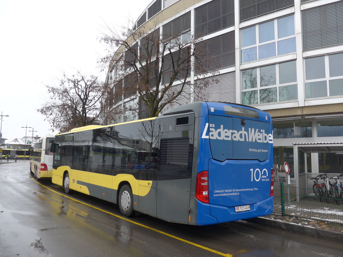 (201'485) - STI Thun - Nr. 404/BE 523'404 - Mercedes am 11. Februar 2019 bei der Schifflndte Thun