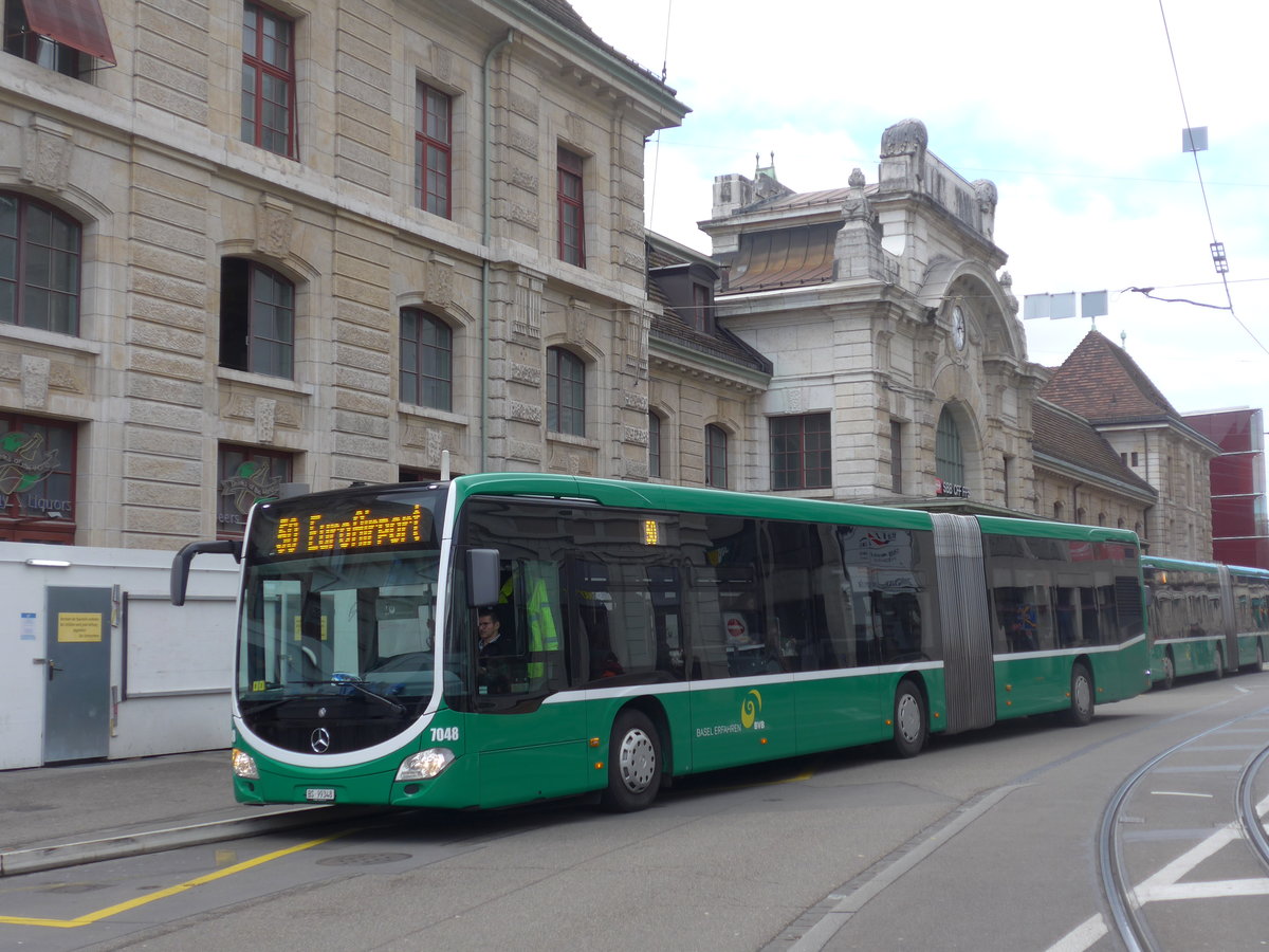 (201'495) - BVB Basel - Nr. 7048/BS 99'348 - Mercedes am 11. Februar 2019 beim Bahnhof Basel