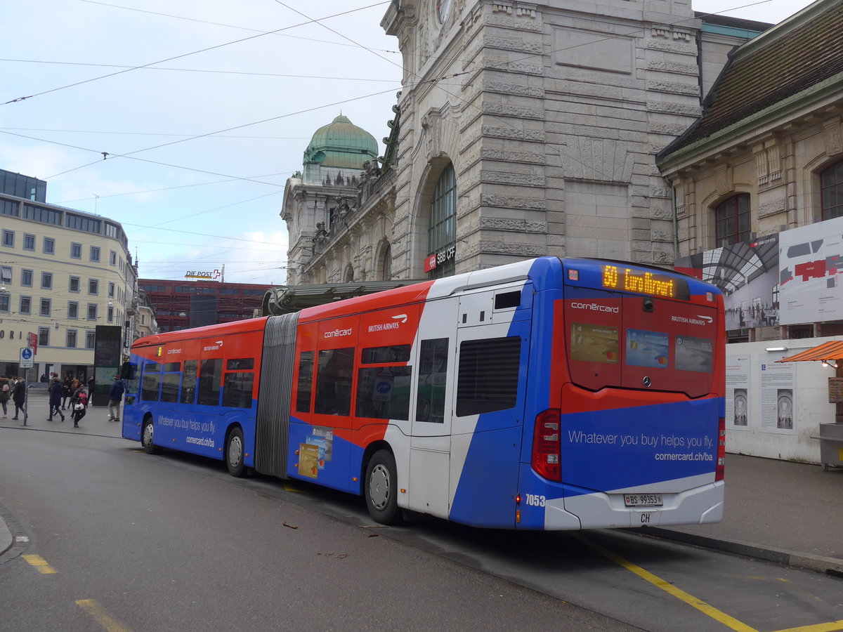 (201'562) - BVB Basel - Nr. 7053/BS 99'353 - Mercedes am 11. Februar 2019 beim Bahnhof Basel