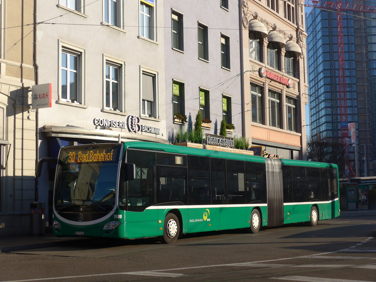 (201'563) - BVB Basel - Nr. 7009/BS 99'309 - Mercedes am 16. Februar 2019 beim Bahnhof Basel