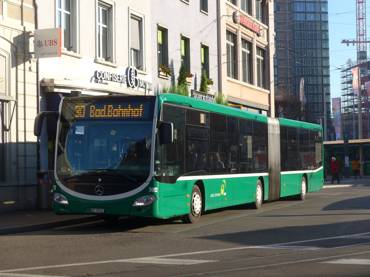 (201'565) - BVB Basel - Nr. 7012/BS 99'312 - Mercedes am 16. Februar 2019 beim Bahnhof Basel