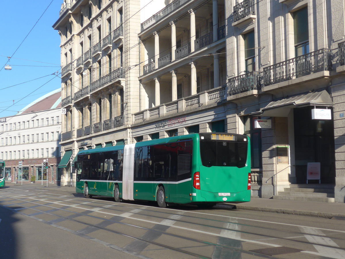 (201'568) - BVB Basel - Nr. 7016/BS 99'316 - Mercedes am 16. Februar 2019 beim Bahnhof Basel